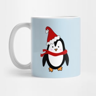 Festive Christmas Holiday Penguin with Santa Hat, made by EndlessEmporium Mug